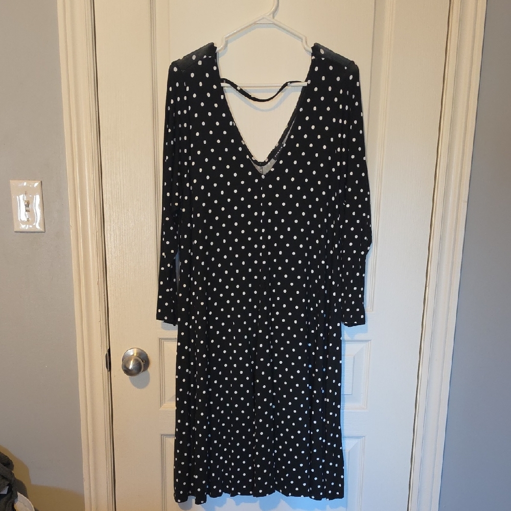 torrid Black And White Polka Dot Midi Dress